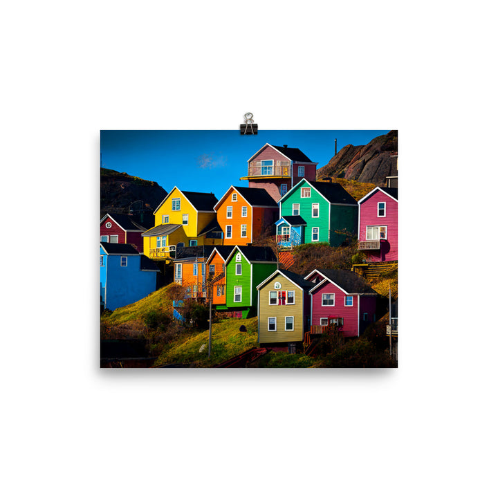 Colorful houses photo paper poster - Posterfy.AI