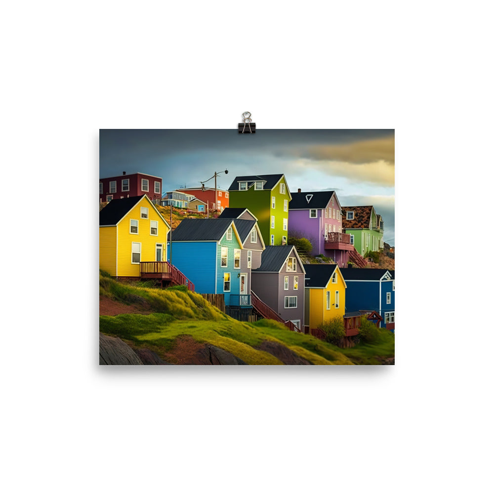 Colorful houses photo paper poster - Posterfy.AI