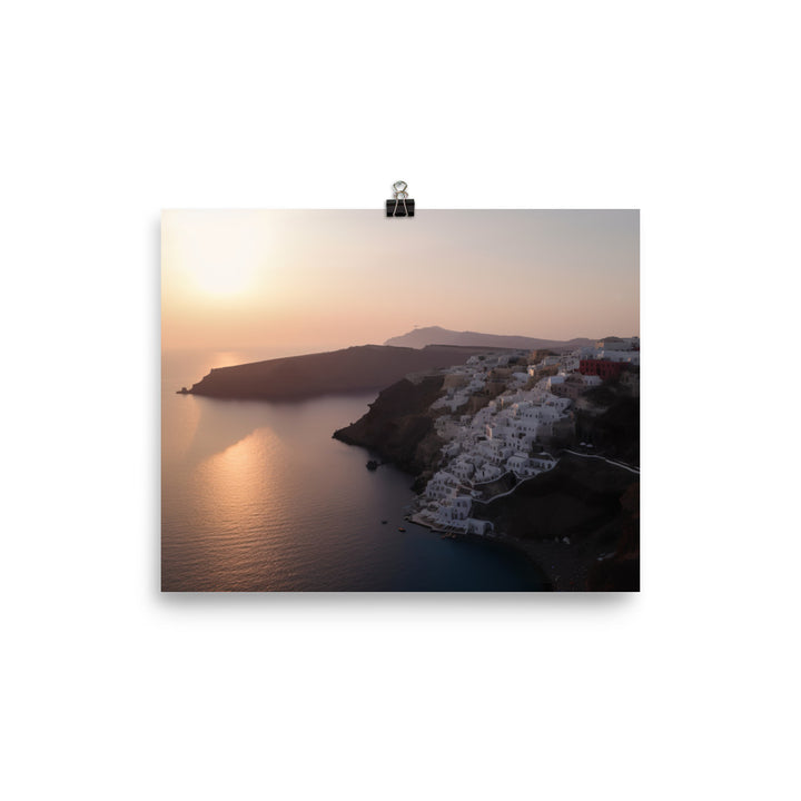 Sunset Over Santorini photo paper poster - Posterfy.AI