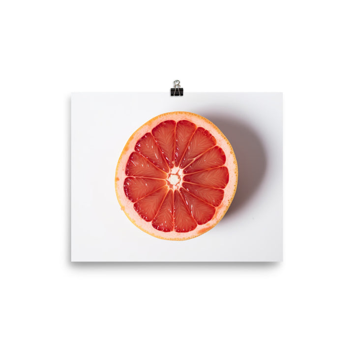 Sliced Grapefruit on a White Background photo paper poster - Posterfy.AI