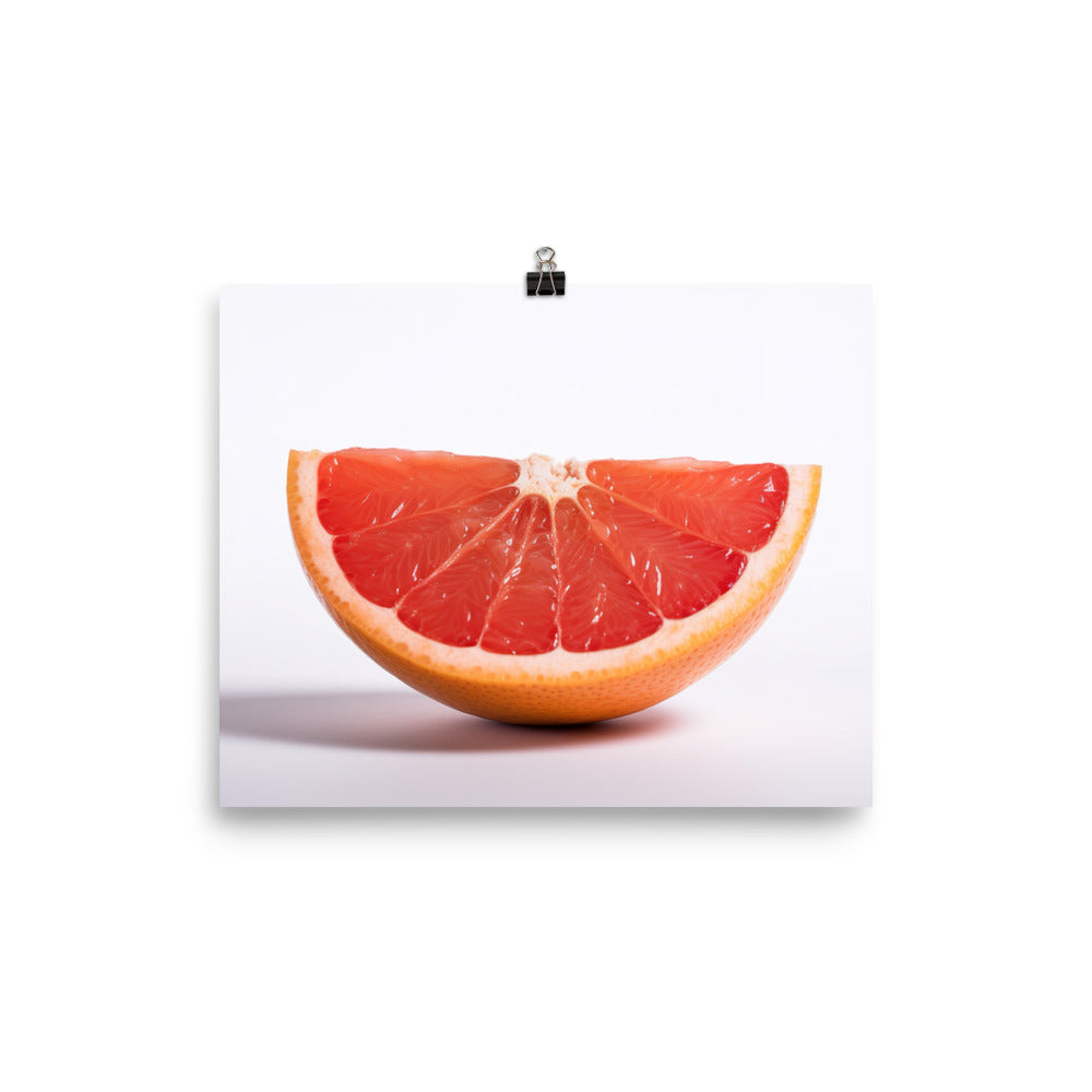 Sliced Grapefruit on a White Background photo paper poster - Posterfy.AI