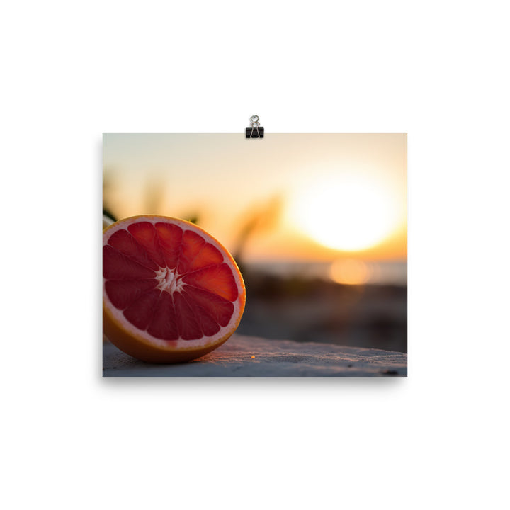 Pink Citrus Sunrise photo paper poster - Posterfy.AI