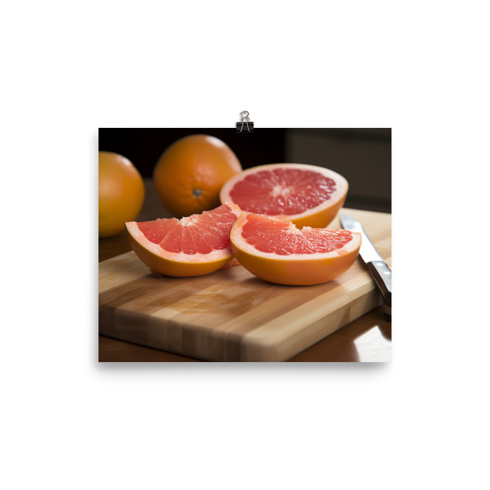 Juicy Grapefruit Slices photo paper poster - Posterfy.AI