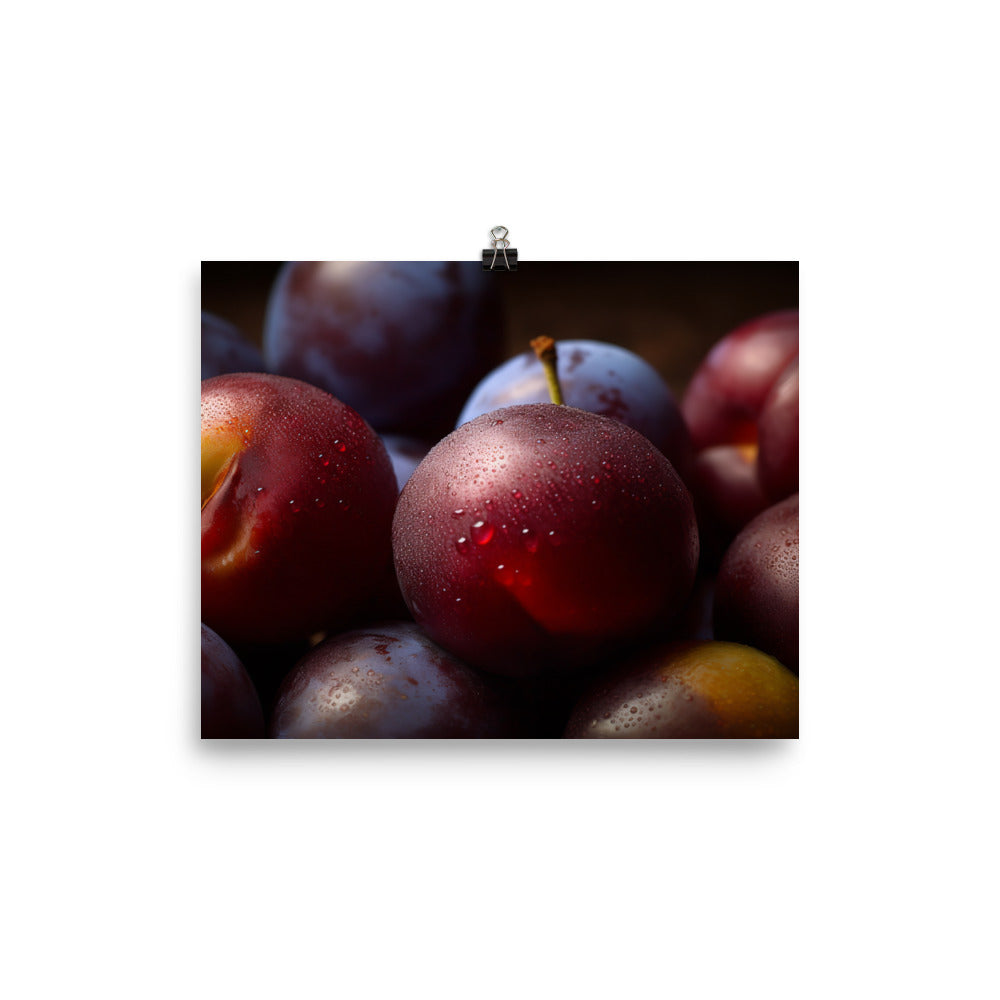 Juicy and Fresh Plums photo paper poster - Posterfy.AI