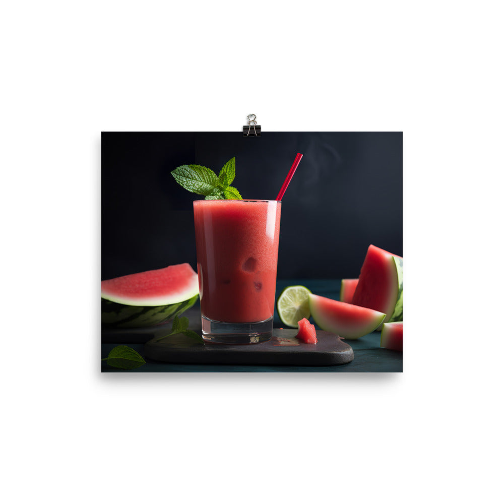 Watermelon Smoothie Time photo paper poster - Posterfy.AI