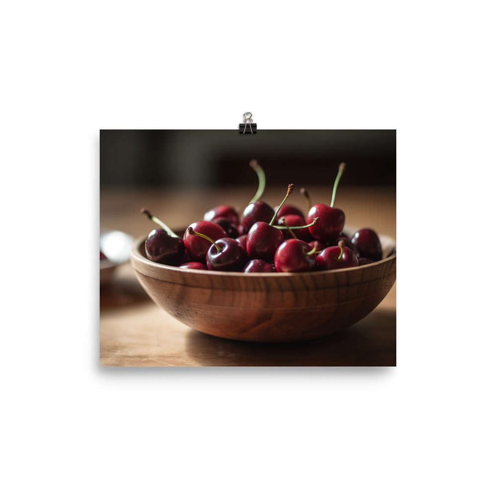 Juicy and Fresh Cherries photo paper poster - Posterfy.AI