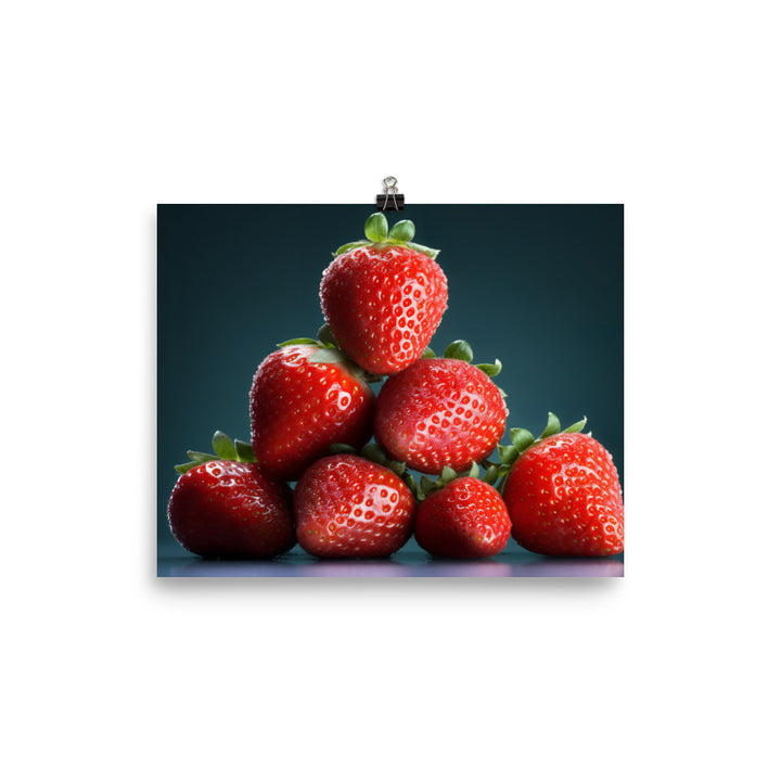 Succulent Strawberry Stack photo paper poster - Posterfy.AI