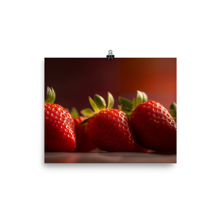 Succulent Strawberry Stack photo paper poster - Posterfy.AI