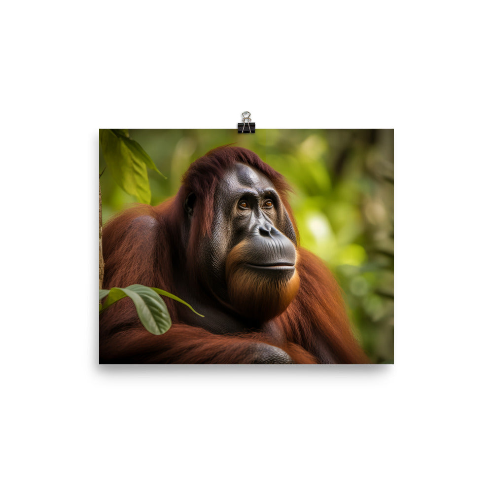 Majestic Orangutan Sitting in the Trees photo paper poster - Posterfy.AI