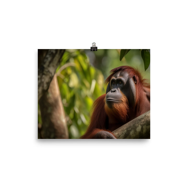 Majestic Orangutan Sitting in the Trees photo paper poster - Posterfy.AI