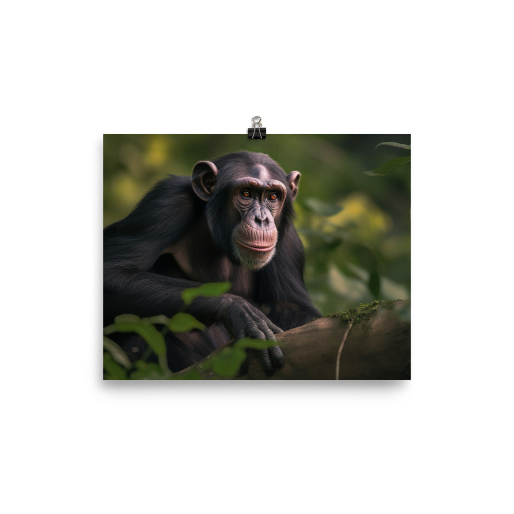 Curious Chimpanzee Exploration photo paper poster - Posterfy.AI