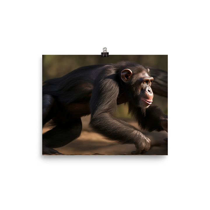 Chimpanzee in Action photo paper poster - Posterfy.AI