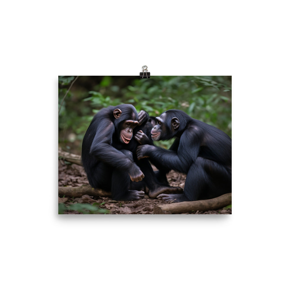 Chimpanzee Family Time photo paper poster - Posterfy.AI