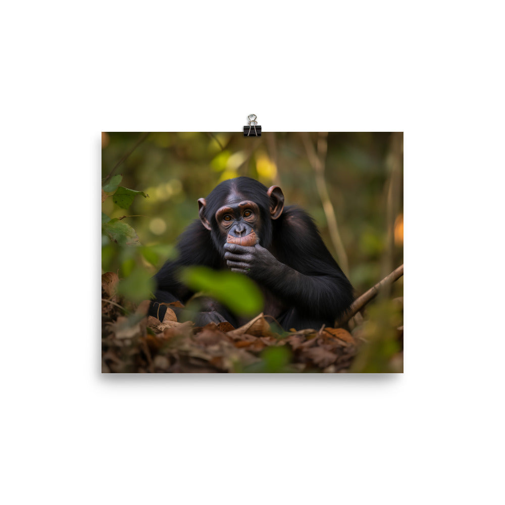 Cheeky Chimpanzee in the Wild photo paper poster - Posterfy.AI