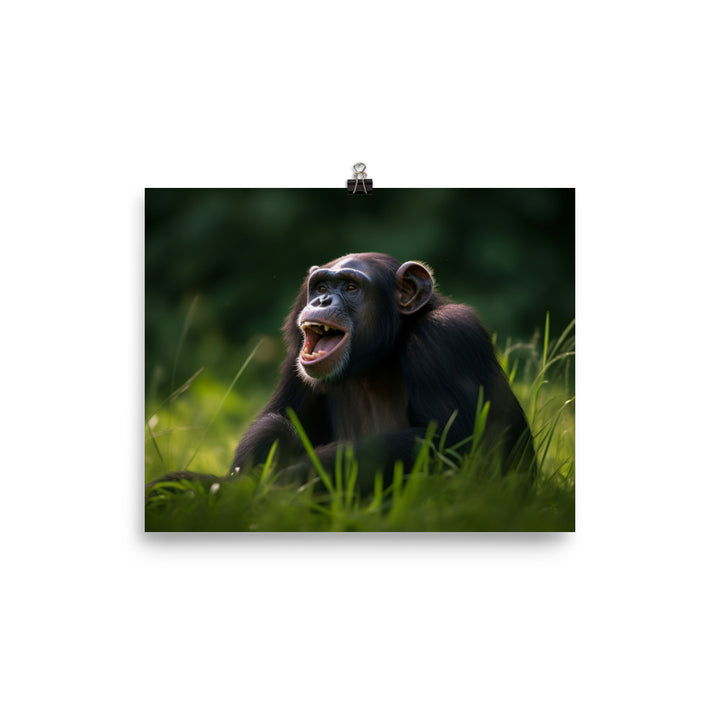 Cheeky Chimpanzee in the Wild photo paper poster - Posterfy.AI