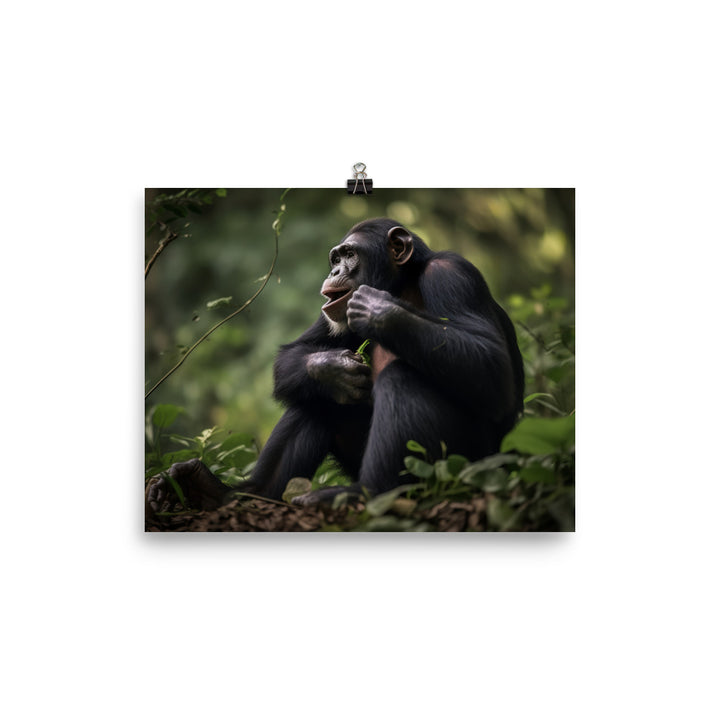 Cheeky Chimpanzee in the Wild photo paper poster - Posterfy.AI