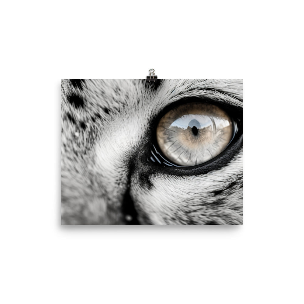 A Close-Up of a Snow Leopards eyes photo paper poster - Posterfy.AI