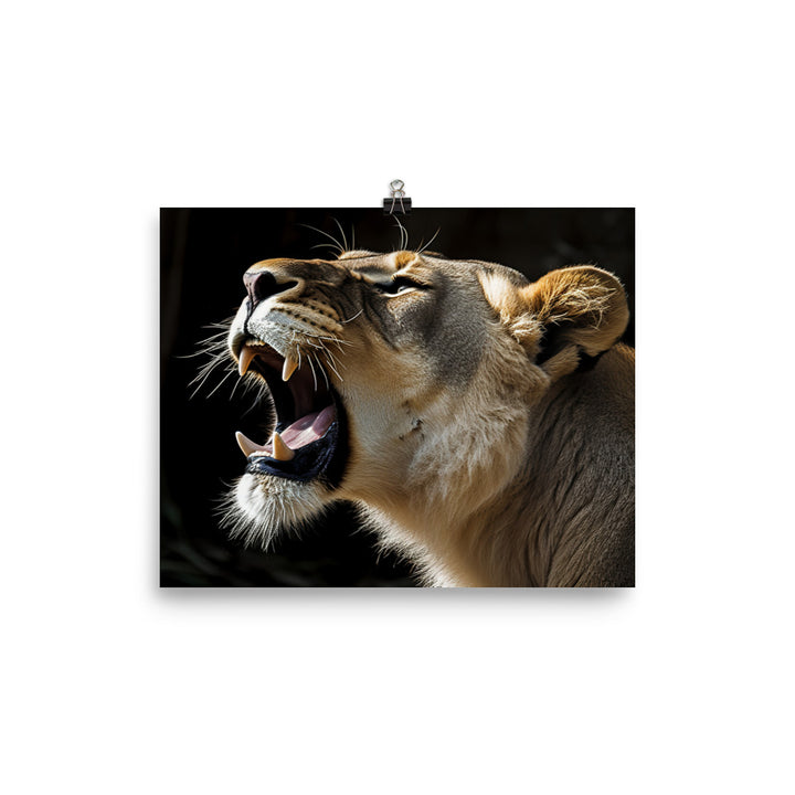 The lions powerful roar photo paper poster - Posterfy.AI