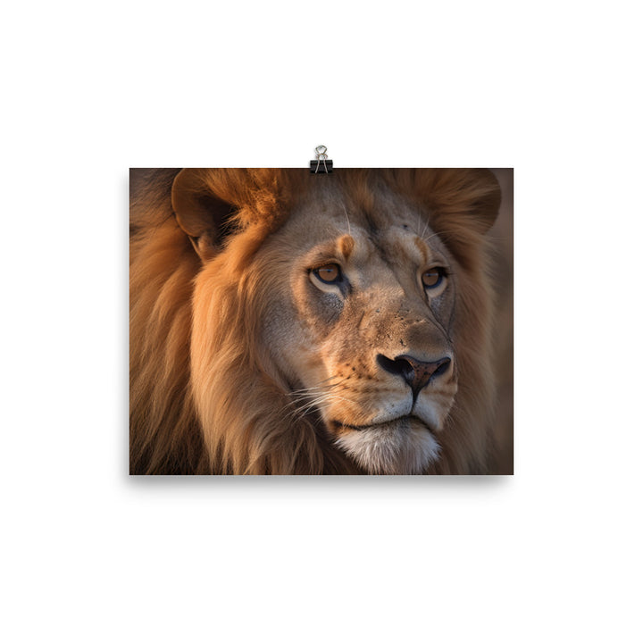 The lions flowing mane photo paper poster - Posterfy.AI