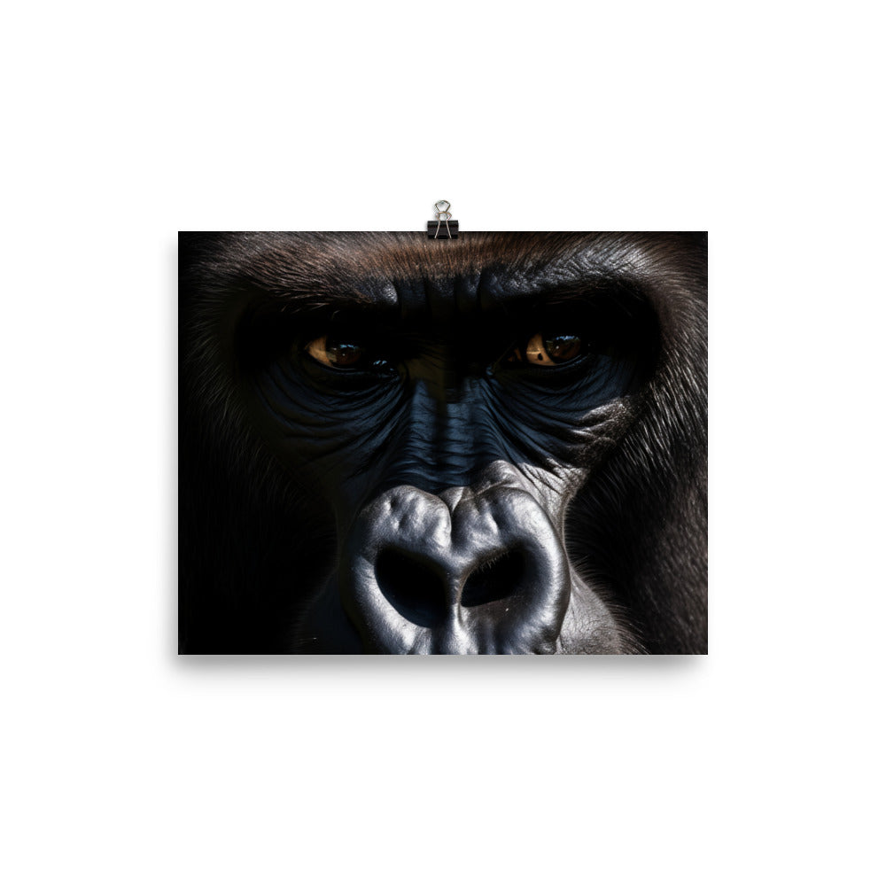 The magnificent face of silverback gorilla photo paper poster - Posterfy.AI