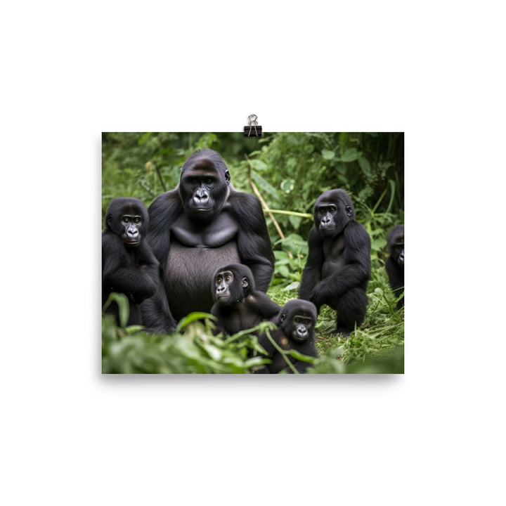 Gorilla Family Time photo paper poster - Posterfy.AI