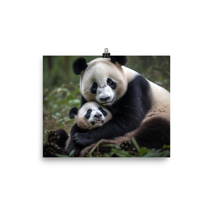 Sweet Panda Family Bonding Time photo paper poster - Posterfy.AI