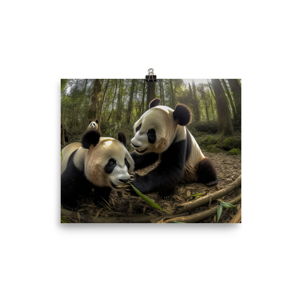 Panda Playtime photo paper poster - Posterfy.AI