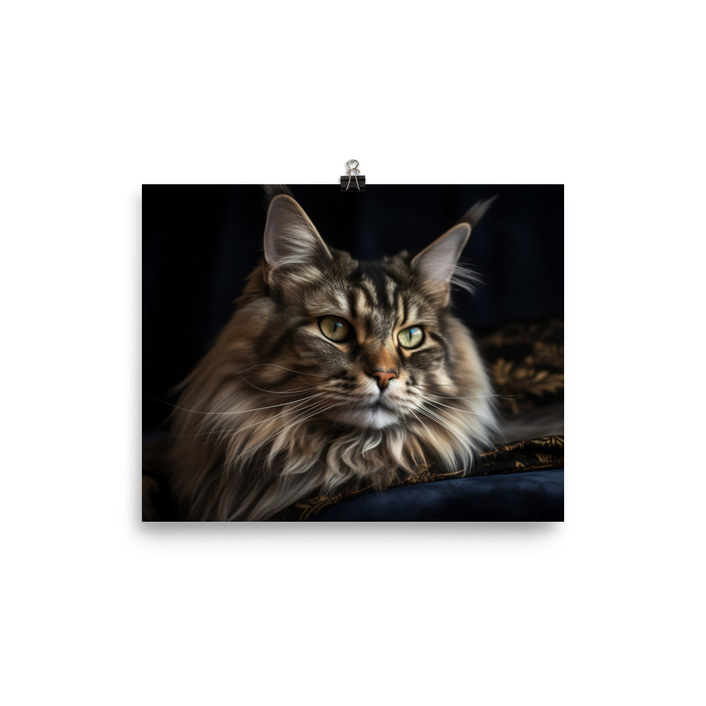 The majestic beauty of a Maine Coon photo paper poster - Posterfy.AI