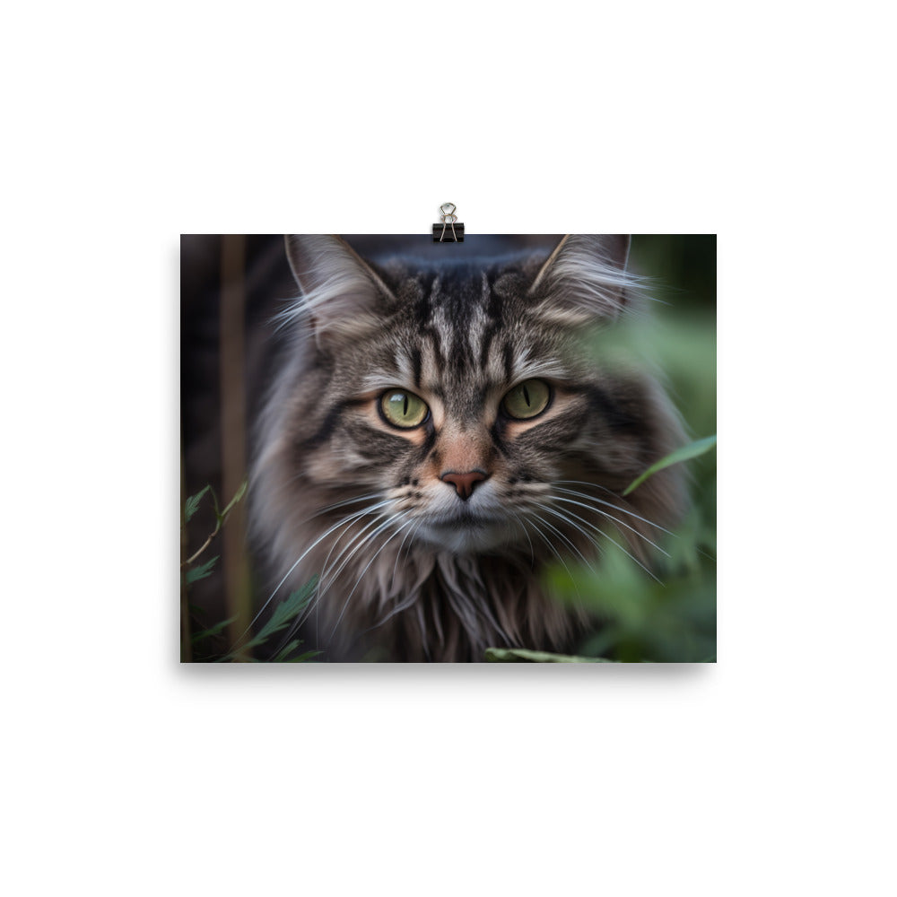 Maine Coon with a candid shot photo paper poster - Posterfy.AI