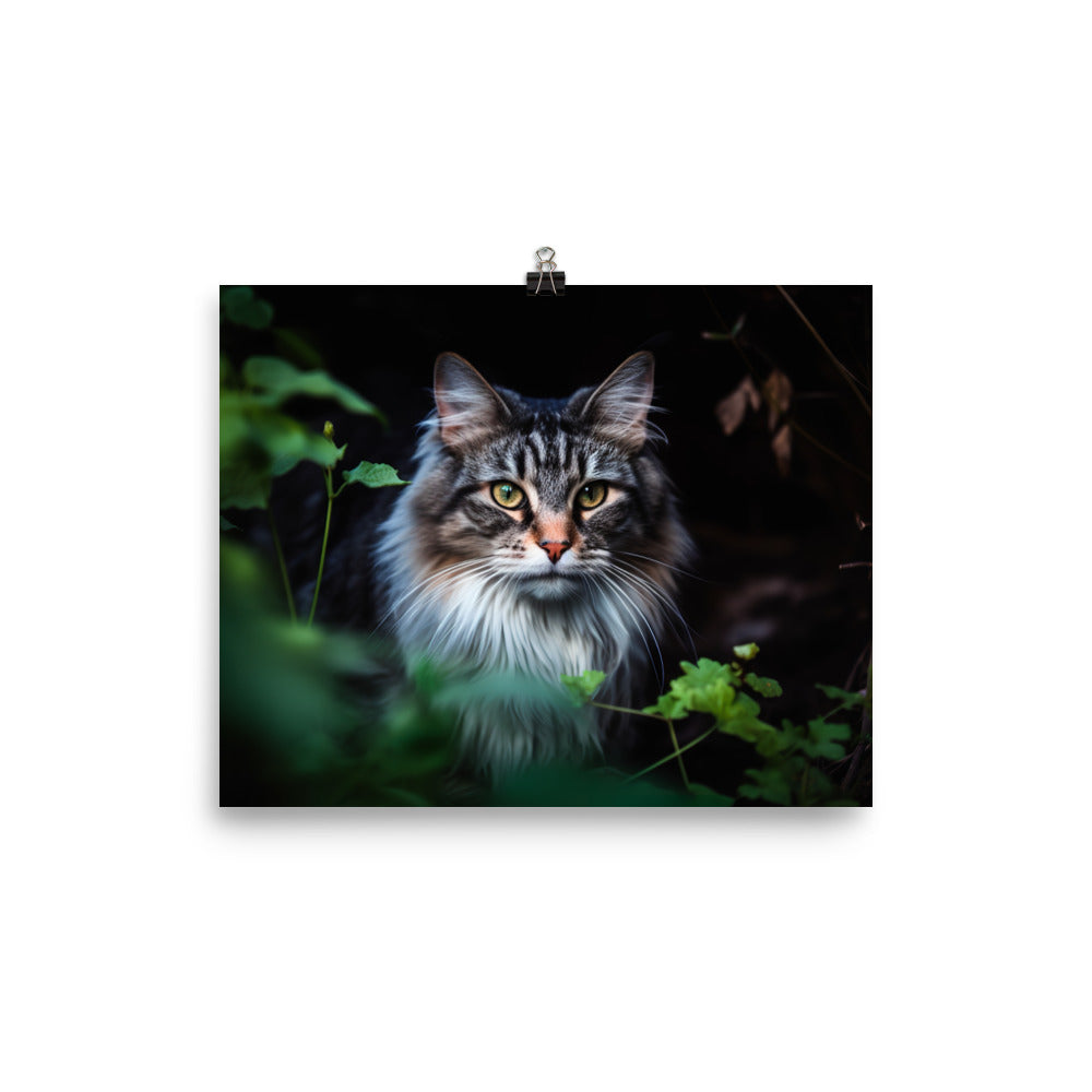 Maine Coon with a candid shot photo paper poster - Posterfy.AI