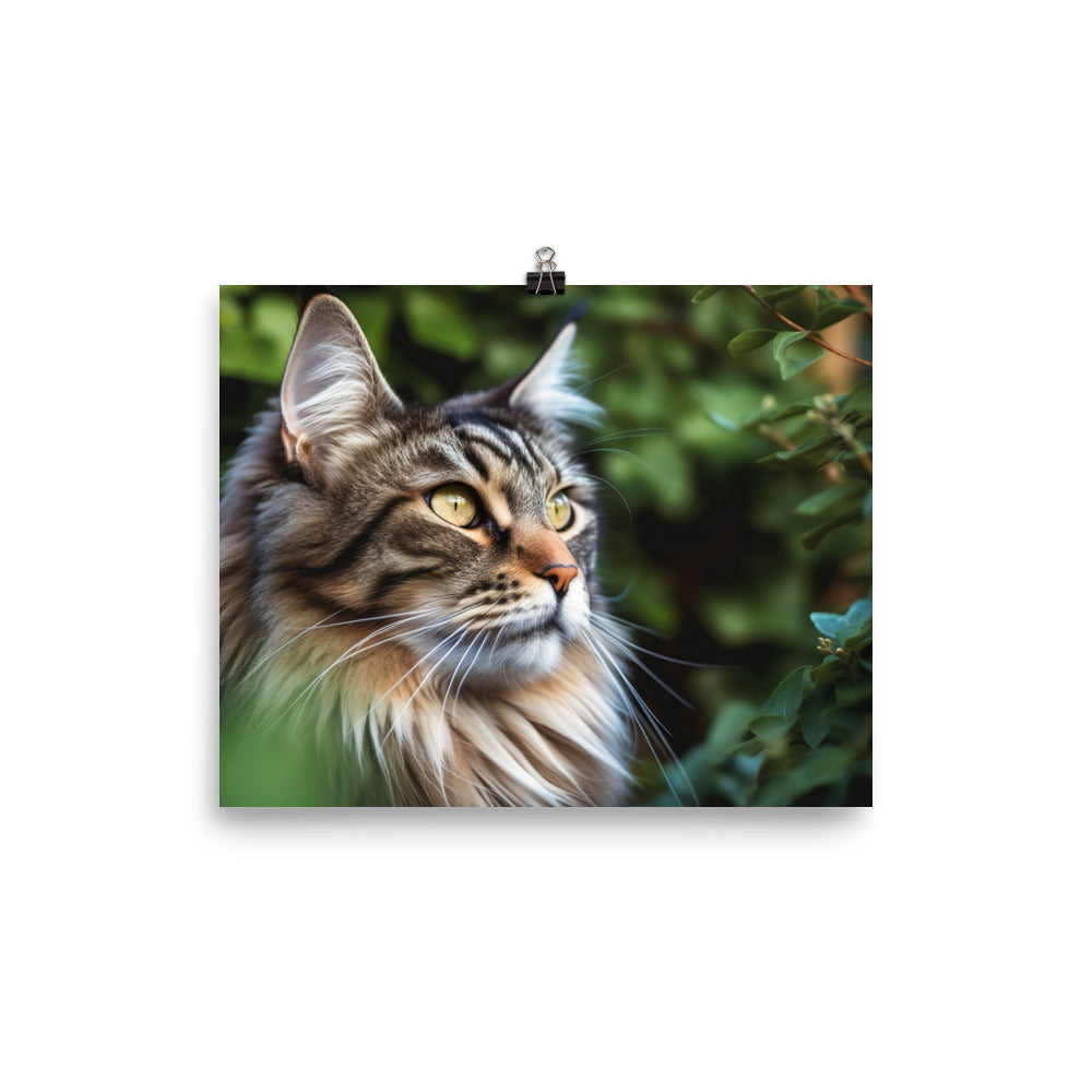 Maine Coon with a candid shot photo paper poster - Posterfy.AI