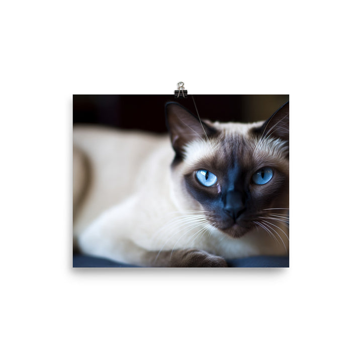 Groomed Siamese Sitting Pretty photo paper poster - Posterfy.AI