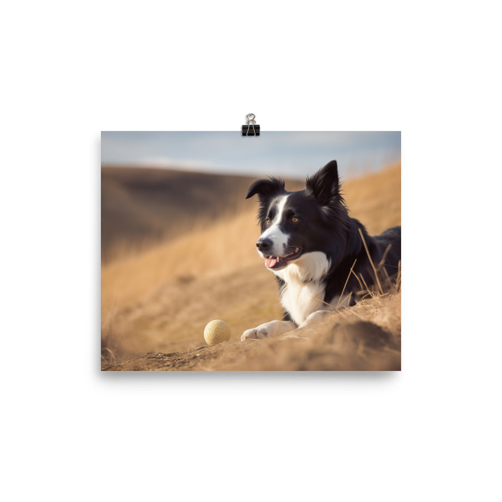 Loyal Border Collie at Work photo paper poster - Posterfy.AI