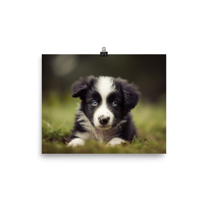 Adorable Border Collie Puppy photo paper poster - Posterfy.AI