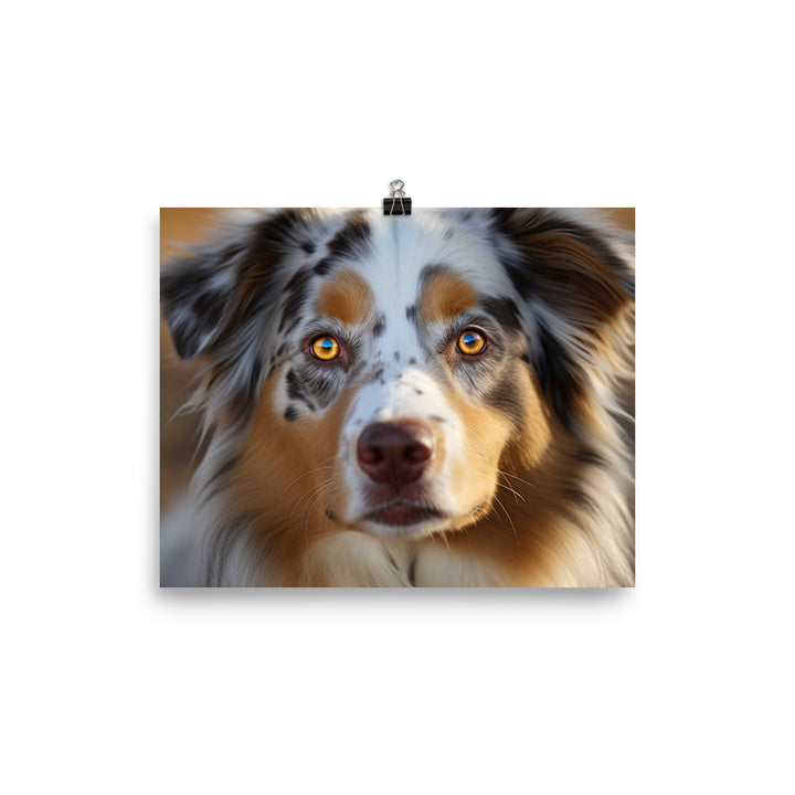 Ruggedly handsome: Australian Shepherd photo paper poster - Posterfy.AI