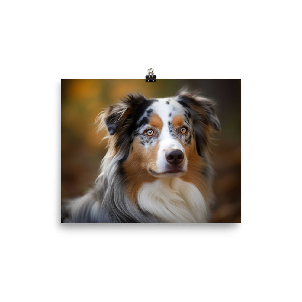 Graceful and loyal: Australian Shepherd photo paper poster - Posterfy.AI