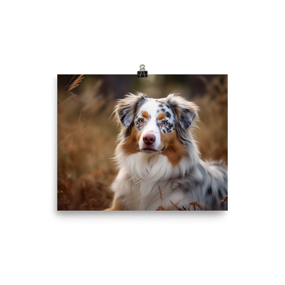 Graceful and loyal: Australian Shepherd photo paper poster - Posterfy.AI