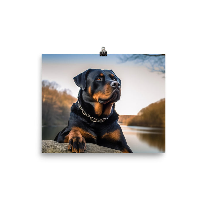 Rottweilers regal beauty photo paper poster - Posterfy.AI