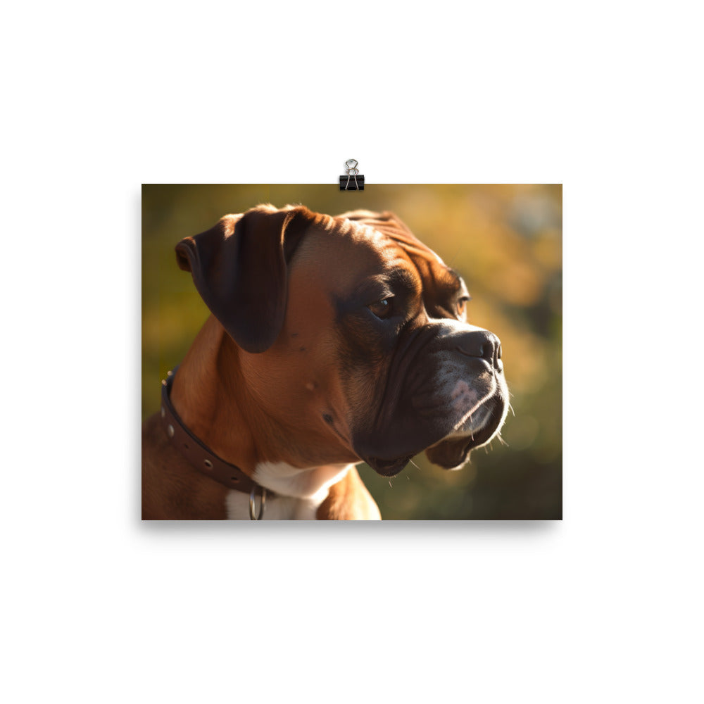 Boxer Portrait in Sunlight photo paper poster - Posterfy.AI