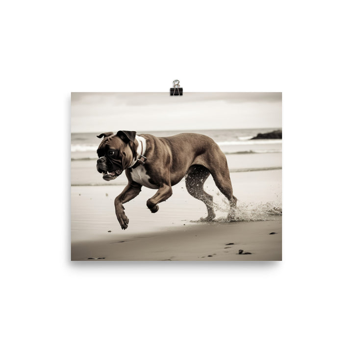 Boxer at the Beach photo paper poster - Posterfy.AI