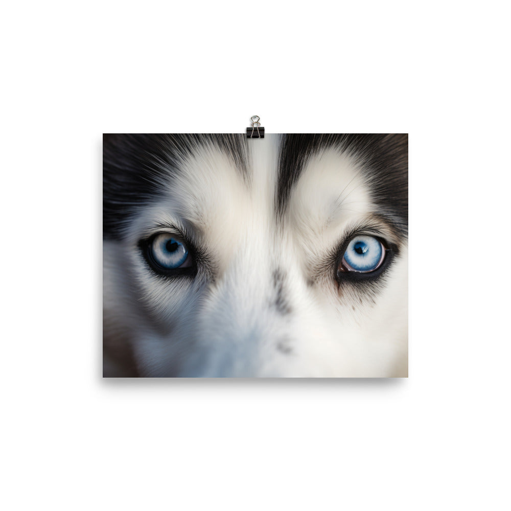 Siberian Huskys face photo paper poster - Posterfy.AI