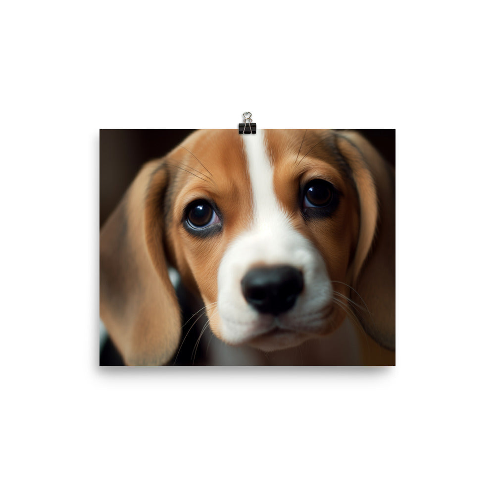 Adorable Beagle posing for the camera photo paper poster - Posterfy.AI