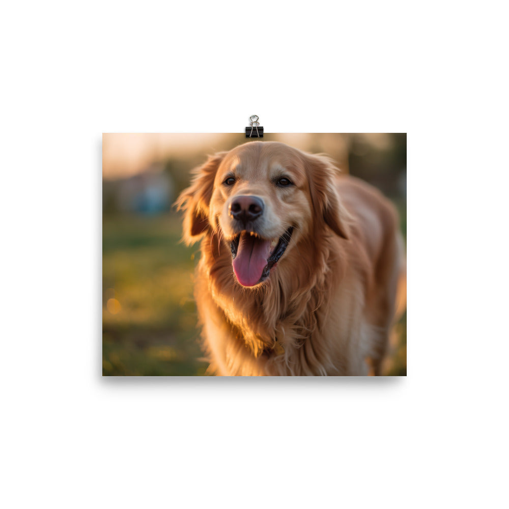 The happiness of a golden retriever photo paper poster - Posterfy.AI