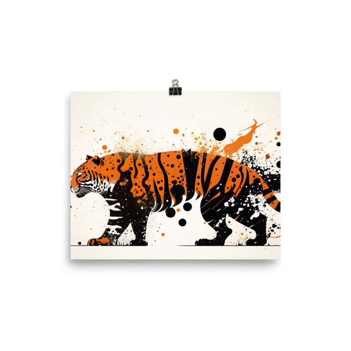 Tiger in abstract simple style photo paper poster - Posterfy.AI