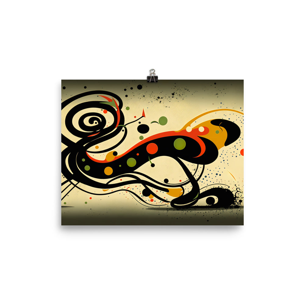 Snake in abstract simple style photo paper poster - Posterfy.AI