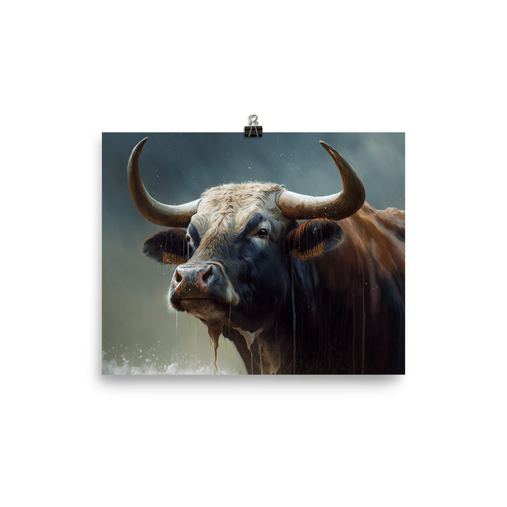 Ox oil painting photo paper poster - Posterfy.AI