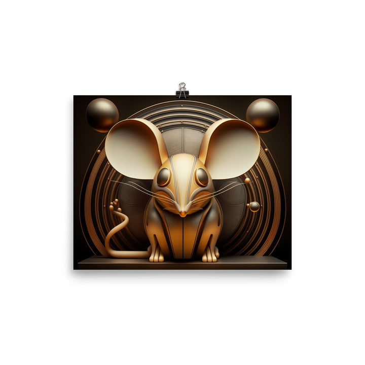 Mouse in art deco photo paper poster - Posterfy.AI