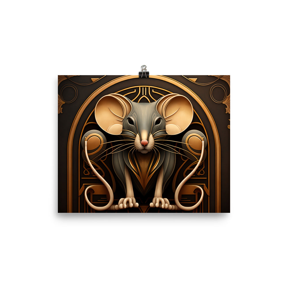 Mouse in art deco photo paper poster - Posterfy.AI