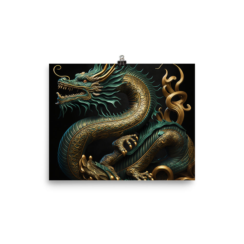 Dragon in art deco photo paper poster - Posterfy.AI