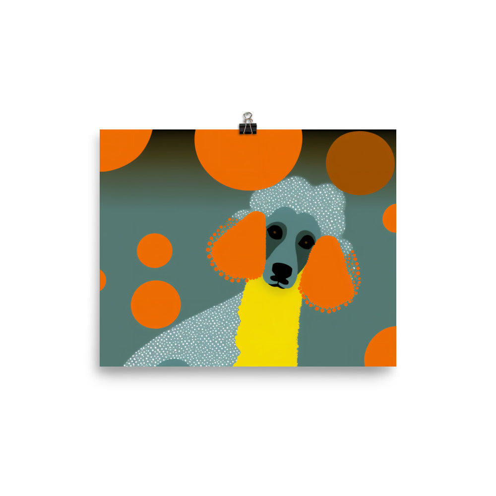 Poodle in simple abstract style photo paper poster - Posterfy.AI